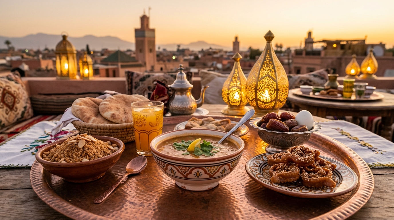 Moroccan Ramadan Recipes: The Complete Iftar Table with Harira, Chebakia & Sellou