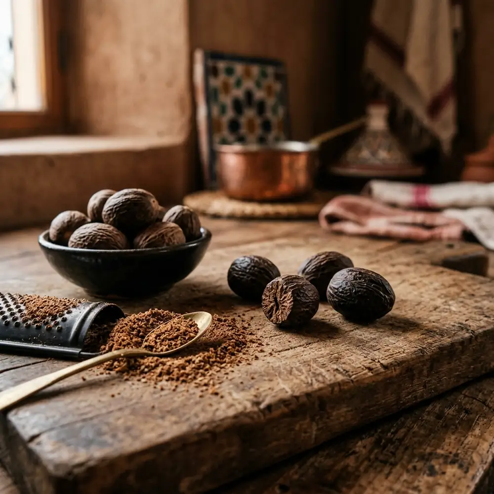 Nutmeg (Gouza): The Sedative Spice of the Fassi Kitchen
