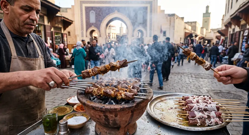 Boulfaf (Grilled Liver Skewers)