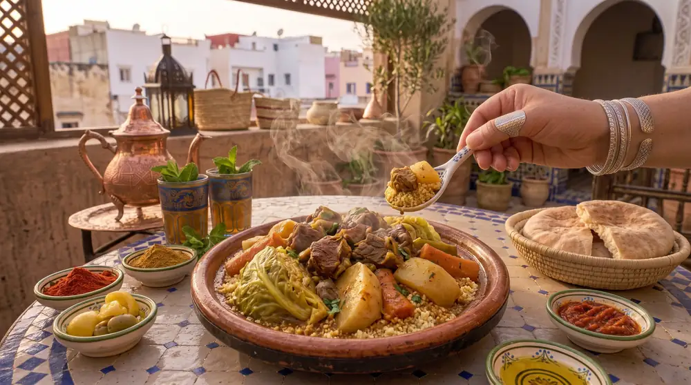 Lamb Couscous with Cabbage and Turnips