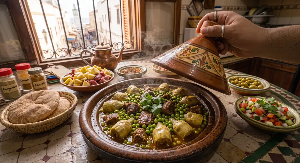 Meat with Artichokes & Peas
