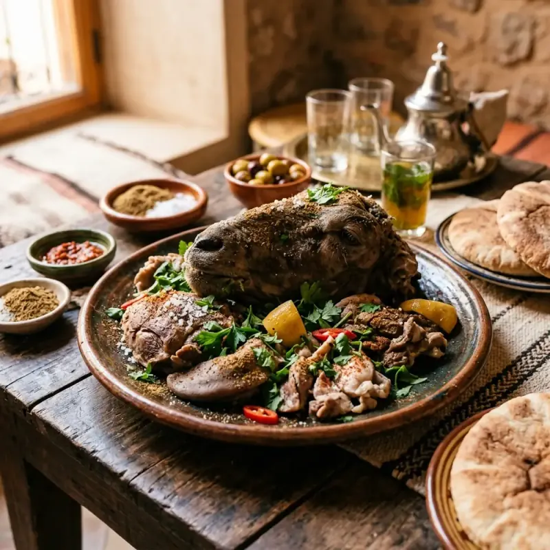 Ras M'bawkher: The Art and Delicacy of Steamed Sheep's Head in the Medina