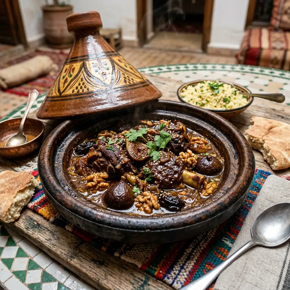 Lamb Tajine with Figs and Walnuts
