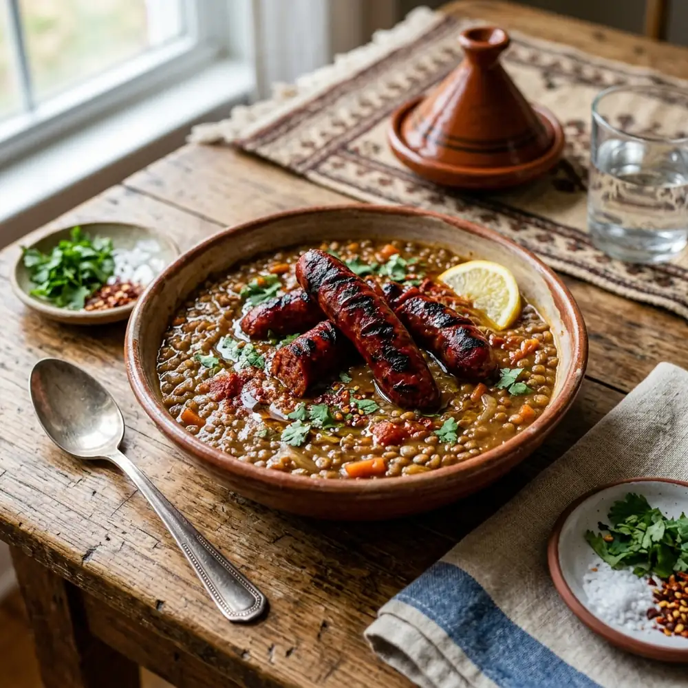 Lentils with Merguez