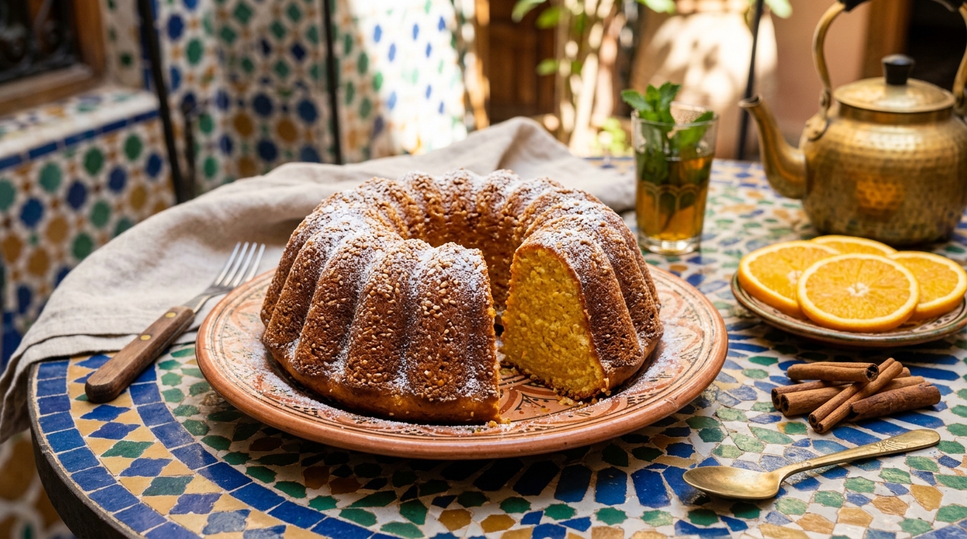 Meskouta (Authentic Moroccan Orange Cake)